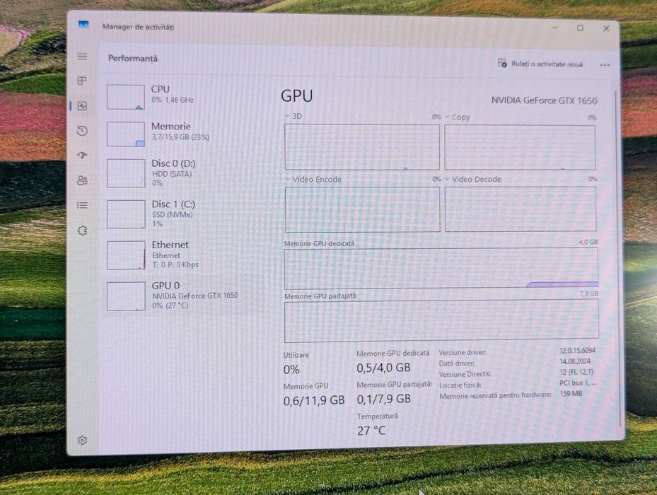 Unitate PC Gaming: i5 8500/16GB Ram/GTX 1650 4GB/256GB Ssd/1TB Hdd