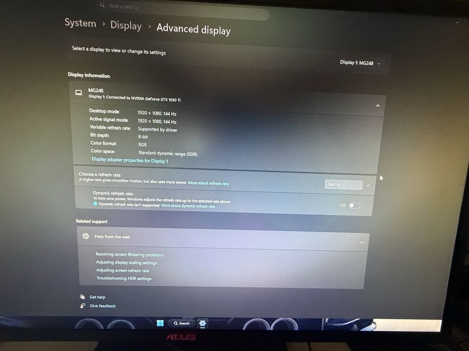 Gaming PC i5 + 16GB RAM + Monitor ASUS 144Hz