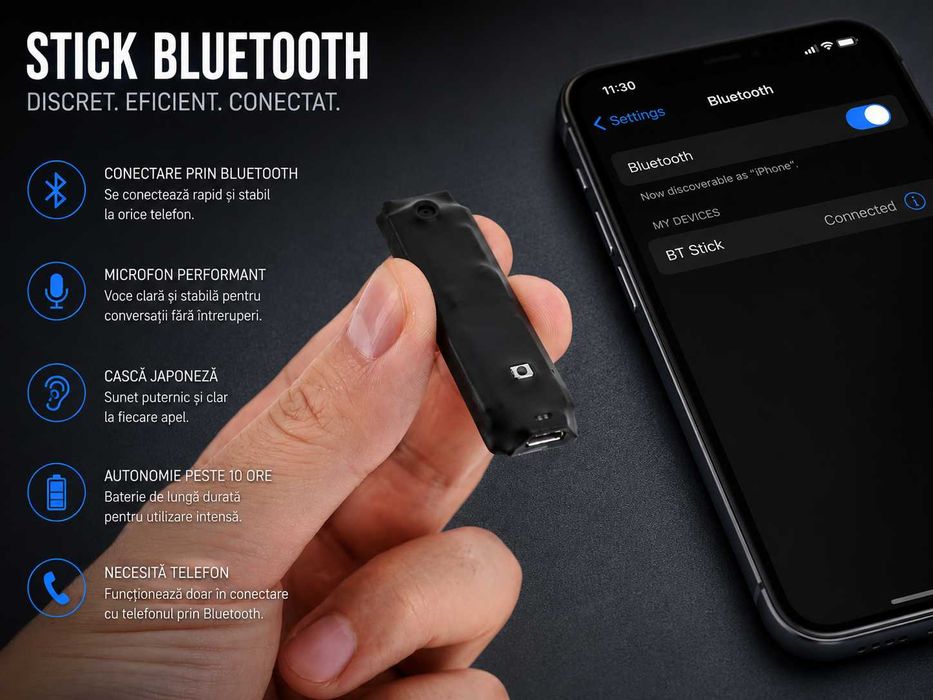 Stick Bluetooth + Casca de Copiat fara Fir Casti pentru Copiat Sisteme de Copiat