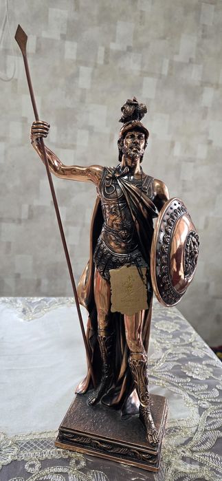 Veronese dizayn bronza rangli yunonspartan jangchisi haykali – yax