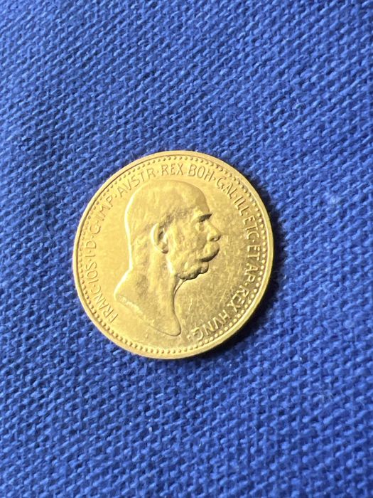 Moneda aur 10 Corona 1911 (coroana), 3,38 gr, 22 karate, Franz Iosef