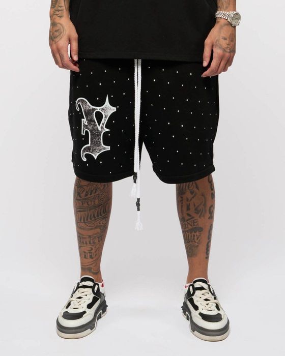 Pantaloni scurți / short Young Rich White negri, noi cu etichetă