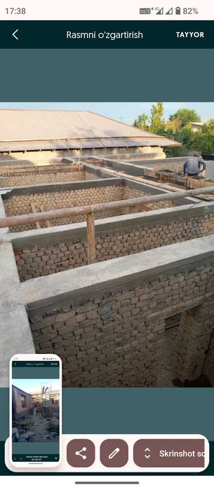 Шлакоблок пишган Хом г'ишт Пена блок терамиз Фундамент куямиз