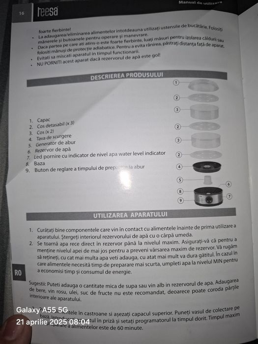 Aparat gătit cu aburi