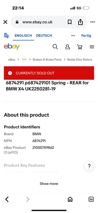 Пружини за БМВ Х4 до 2018 година внос Германия