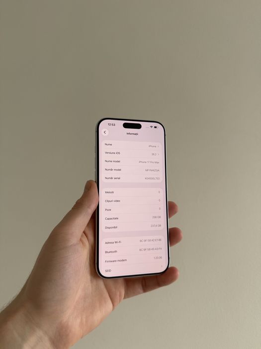 iPhone 17 Pro Max 256gb Silver Nou