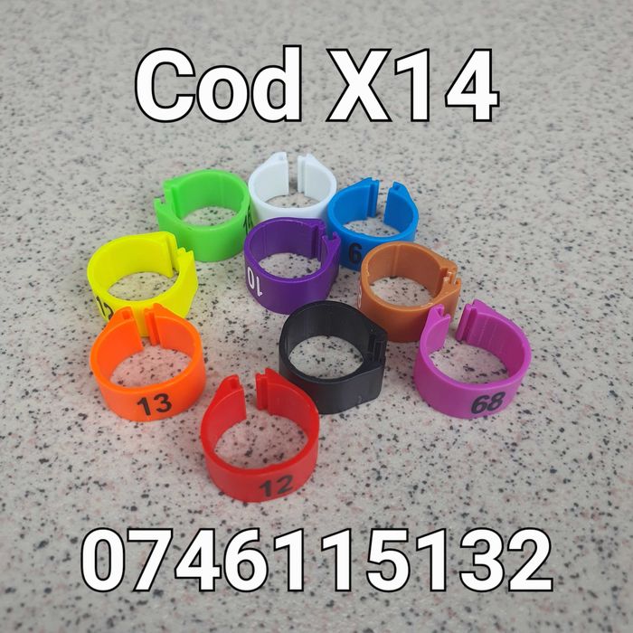 Cocosi Pasari Gaini Rate Porumbei King Fazani-Inele-CLEME de 12mm- X14