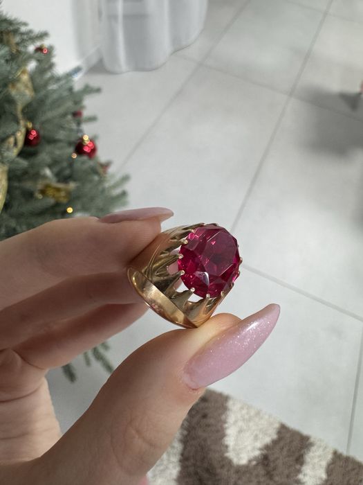 Кольцо золотое с рубином 583 проба