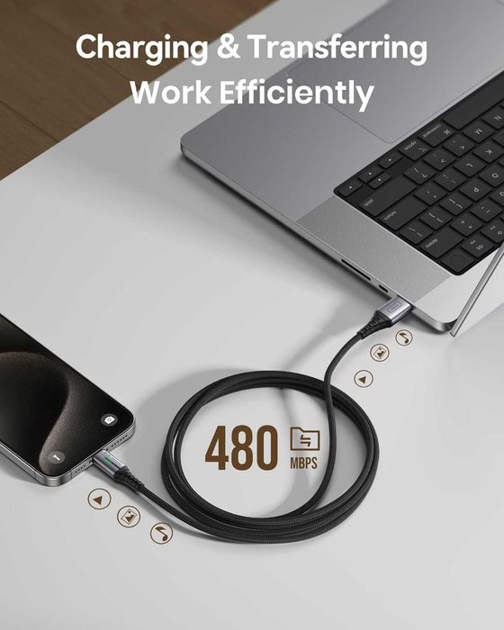 Професионален USB-C към USB-C кабел INIU 100W – 2 метра