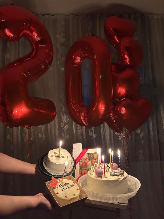 Цифр шарик+сердце шарик