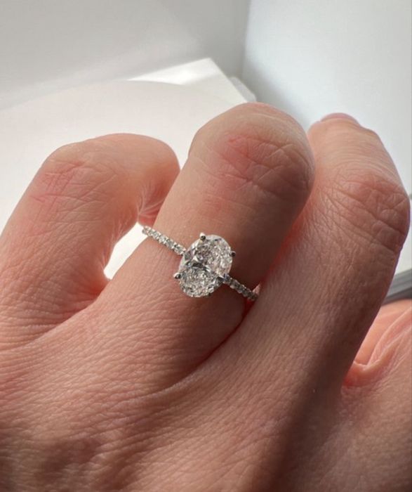 Диамантен / Годежен Пръстен / Бяло Злато 14 кт