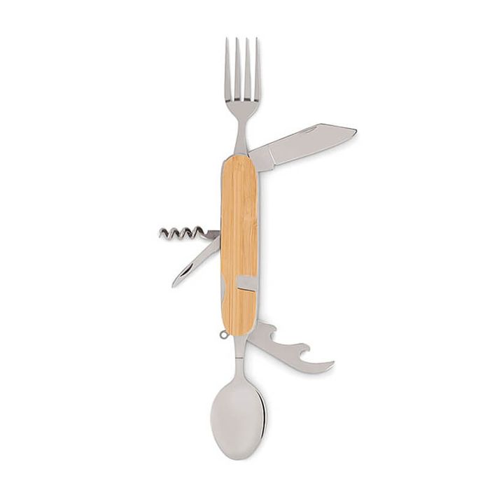 Сгъваеми прибори, джобен нож, мултифункционален с дървена дръжка