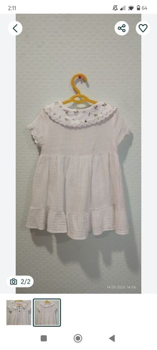 Муслиновое плать для девочки 2 лет