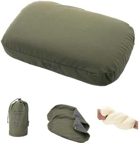 Нова Компактна възглавница за път кола къмпинг с калъфка зелена мемори пяна