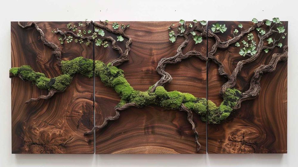 Стенен декор - пано от масивна дървесина по поръчка.