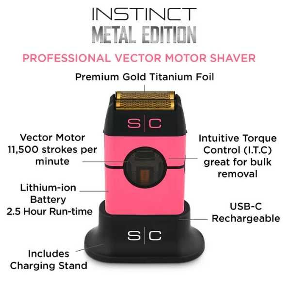 Розов метален шейвър – StyleCraft Instinct