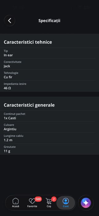 Casti cu fir  SOUNDMAGIC, E10, Argintiu