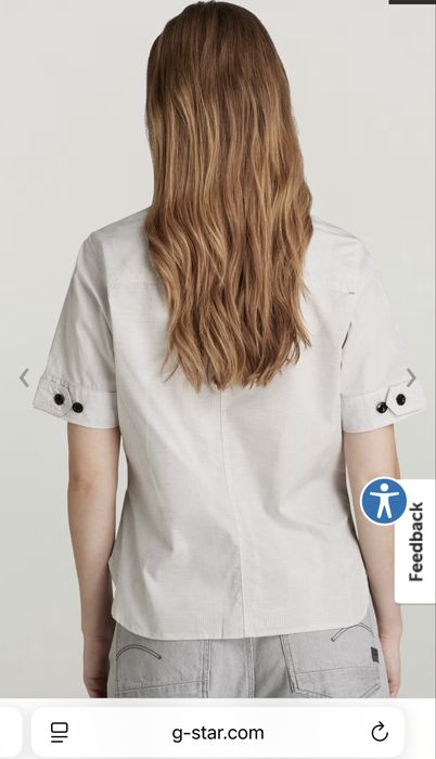 Нова дамска риза с къс ръкав G-Star RAW М бял с етикет