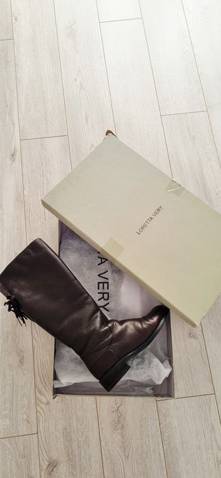 Кожаные сапоги дёшево