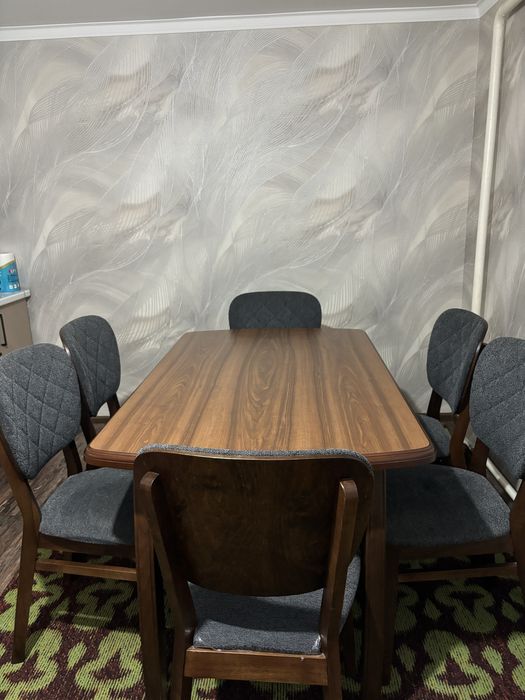 Стол стул 6 кишилик