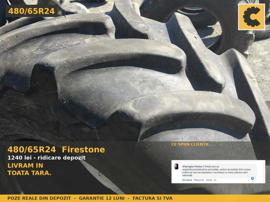 Cauciucuri 480/65R24 Firestone Anvelope Tractor Fata SH GARANTIE TVA
