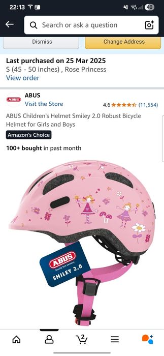 Abus нова каска размер 45-50 за момиче