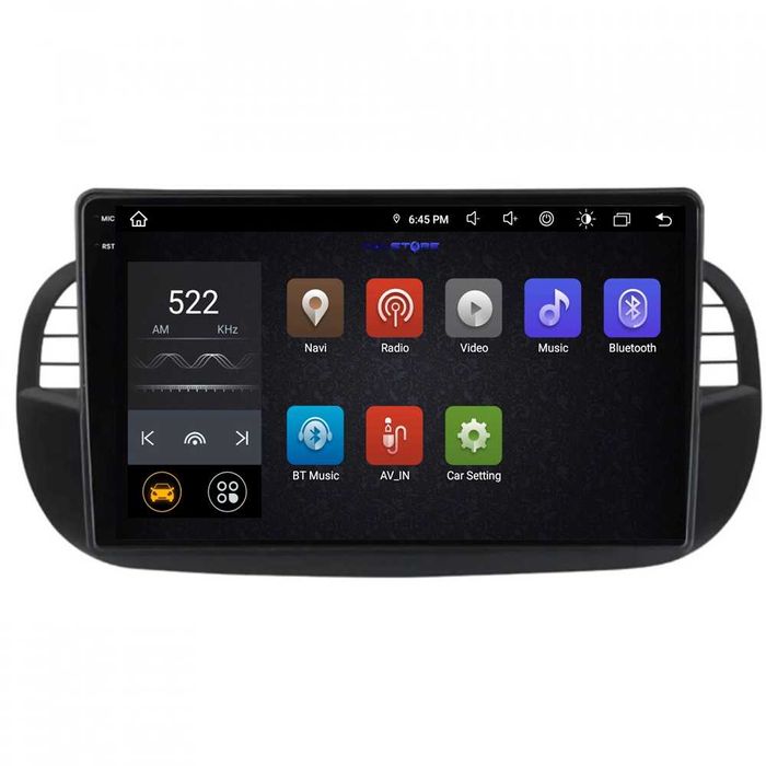 Navigatie Dedicata Fiat 500 (2007-2015) 9Inch, BT, Carplay, Negru