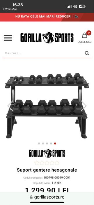 Suport gantere Rastel Gantere nou in cutie made in Germany