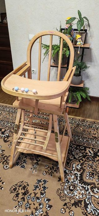 Детский стульчик-трансформер из натурального дерева