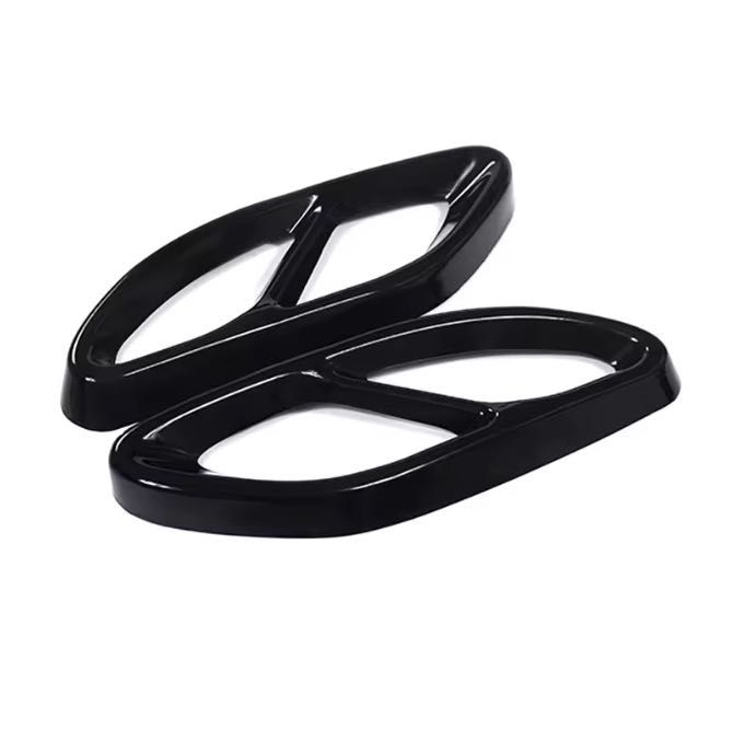 Стикери Двойни Накрайници Mercedes A C E GLC GLE CLS - Черен Гланц