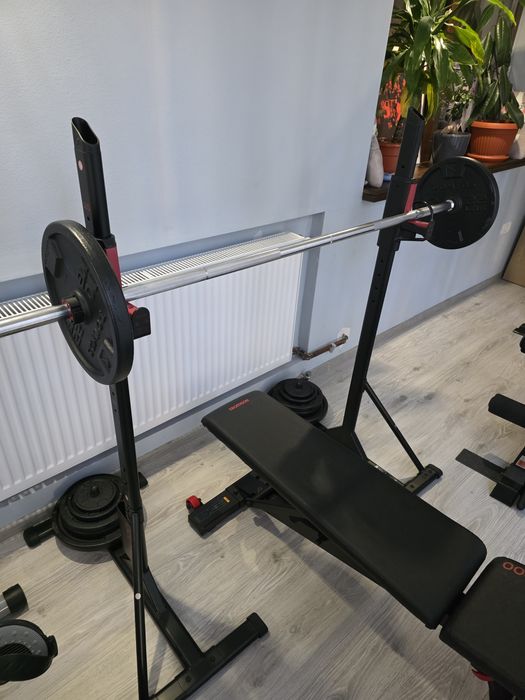 Aparat multifuncțional fitness, bancă înclinabilă cu suport și bicicleta magnetică fitness