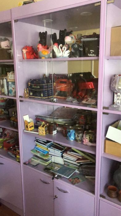 Шкаф 4 секции со стеклом