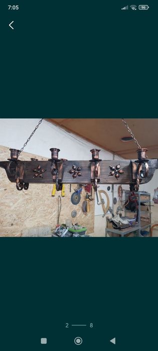 Lustre candelabre rustice