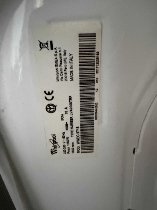Whirlpool WWDC 9716 9kg/7kg, mașină de spălat cu uscător, 1600 rpm, 6th Sense
