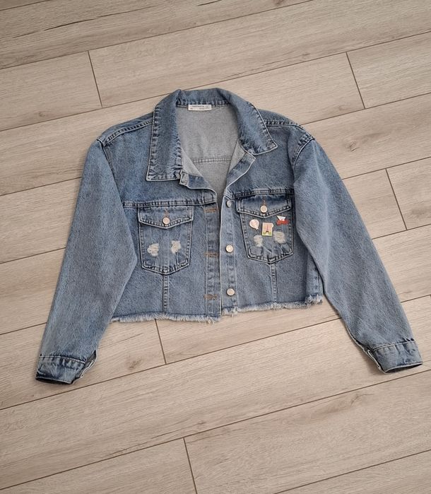 Geaca de blugi crop top