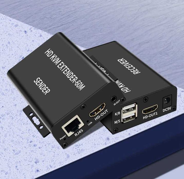 Extender USB KVM HDMI peste cablu Cat6 pana la 60m RJ45
