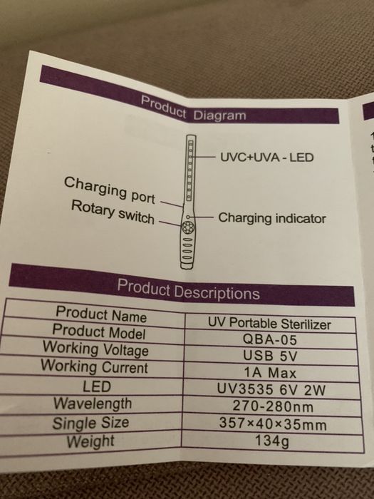 Vand lampa UVC led