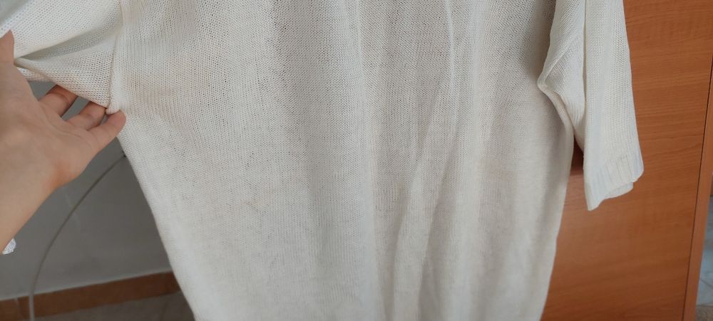 Lot 5 bluze / pulovere subțiri vintage albe / crem (tricotate & croșetate)