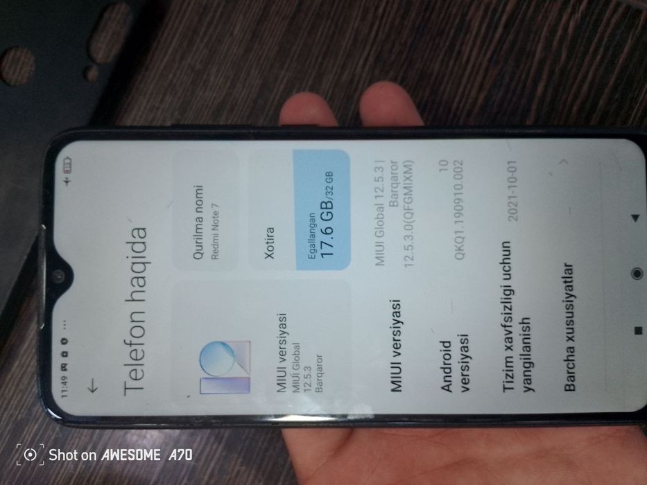 Redmi not 7 arginal