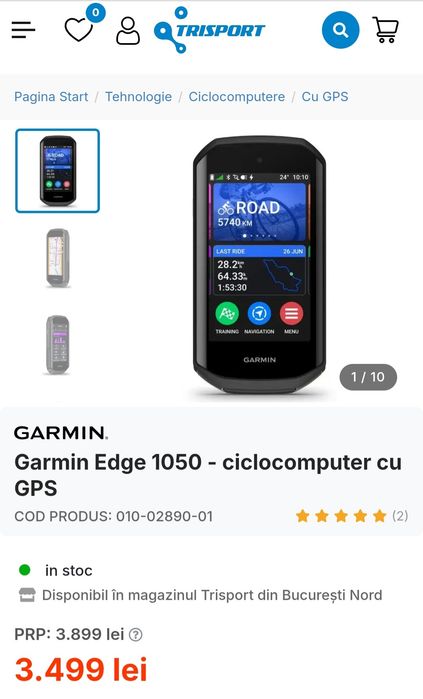 Garmin Edge 1050 - ciclocomputer cu GPS, produs sigilat