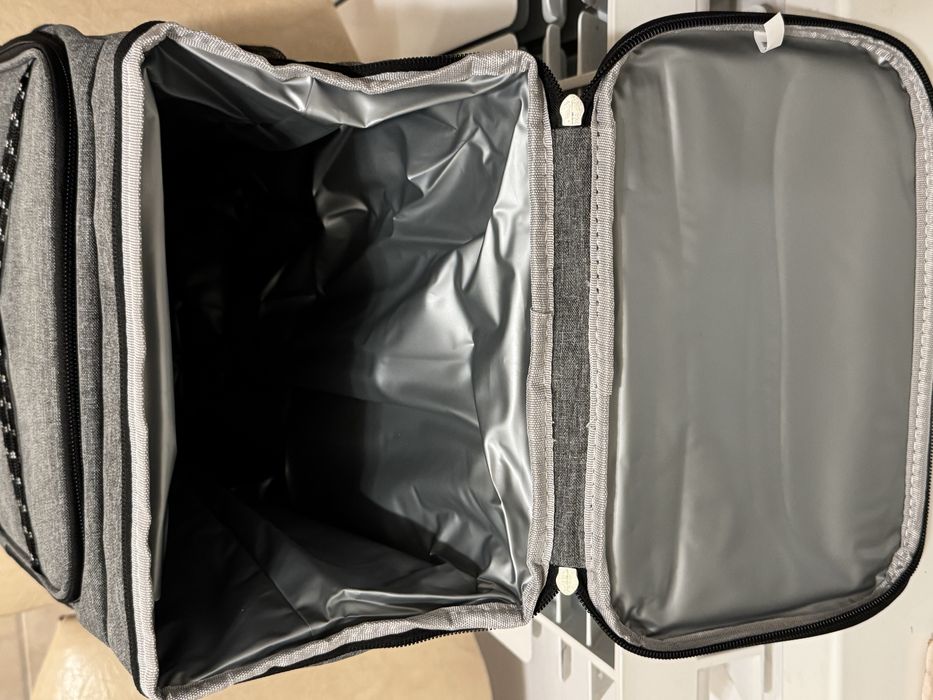 Rucsac de picnic nou, cu izolare termică. Gri.