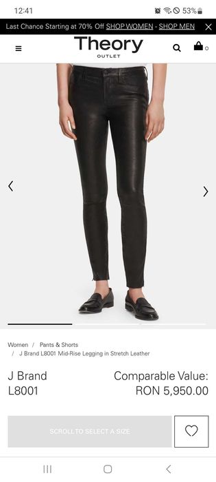 Pantaloni piele naturala brand