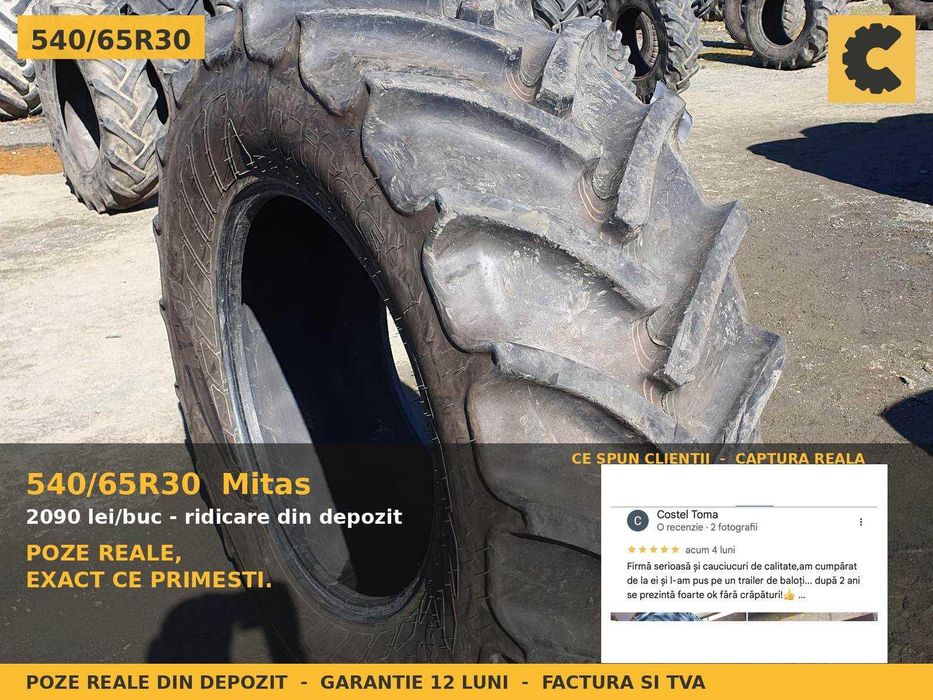 Cauciucuri 540/65R30 Mitas ANVELOPE Tractor Spate 4x4 Zetor Deutz Steyr REDUCERE 30% SH GARANTIE Factura TVA