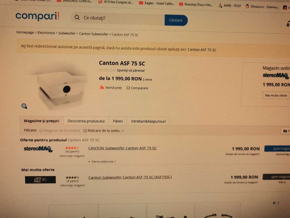 Subwoofer Activ CANTON  ASF 75 SC