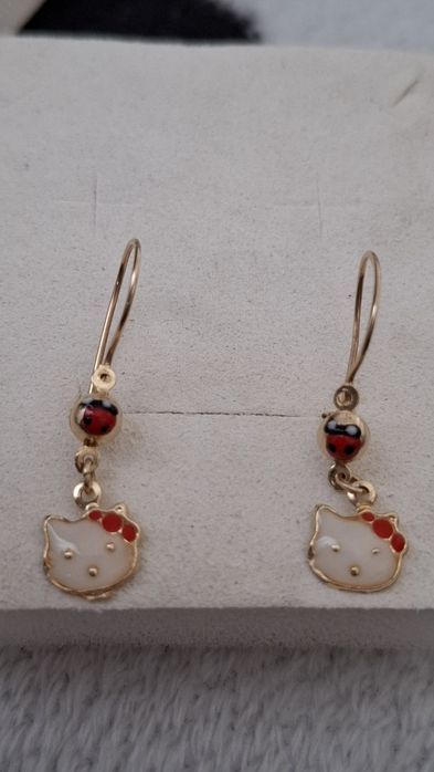 Cercei aur 14k Hello Kitty