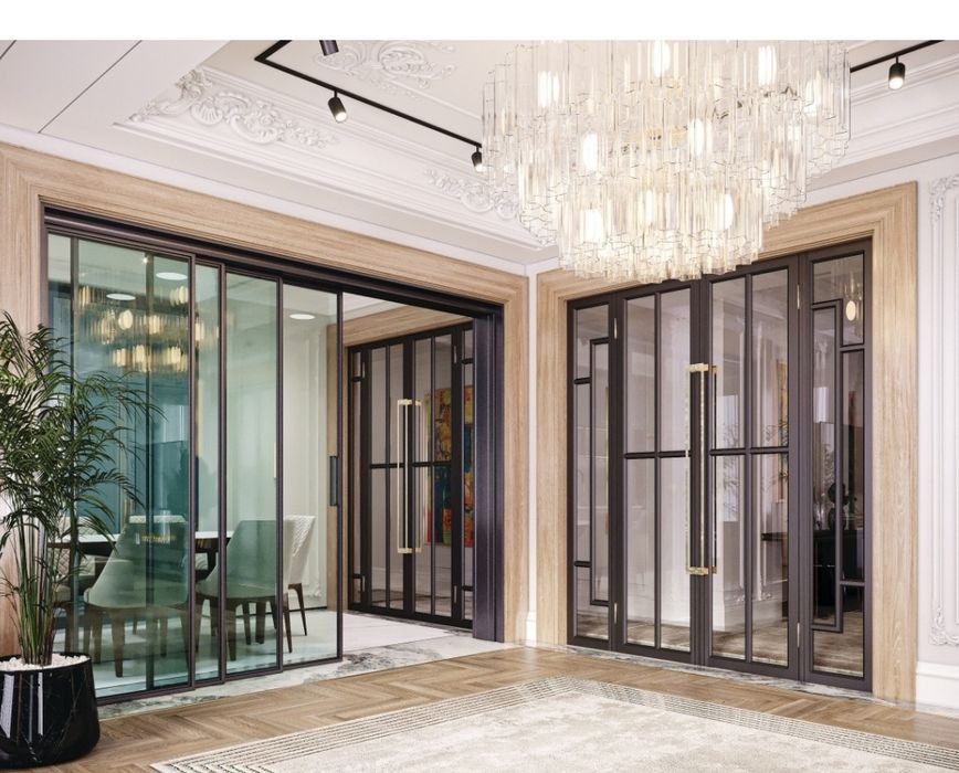 Стеклянная дверь/Раздвежная дверь/Лофт двери/Перегородки