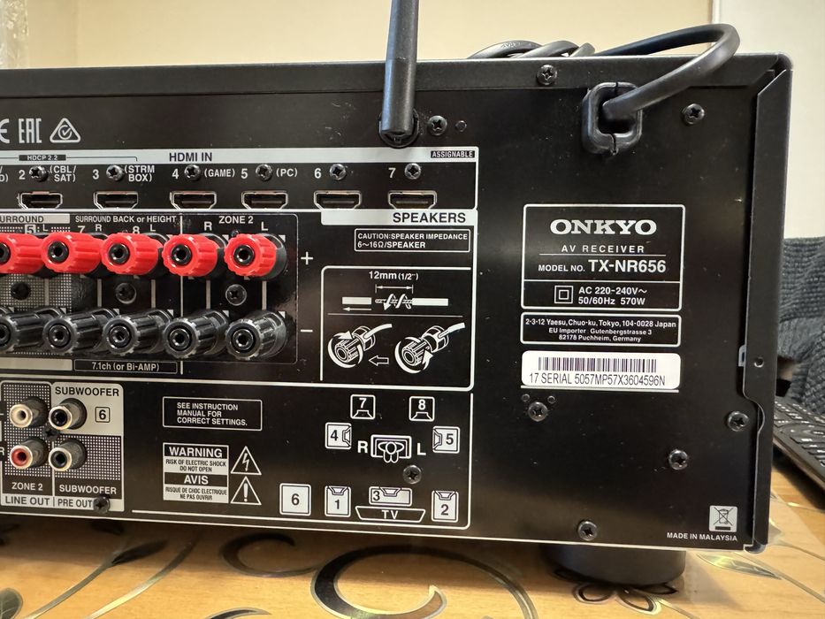 Onkyo TX-NR656 Bluetooth Wi-Fi 7.2 канала