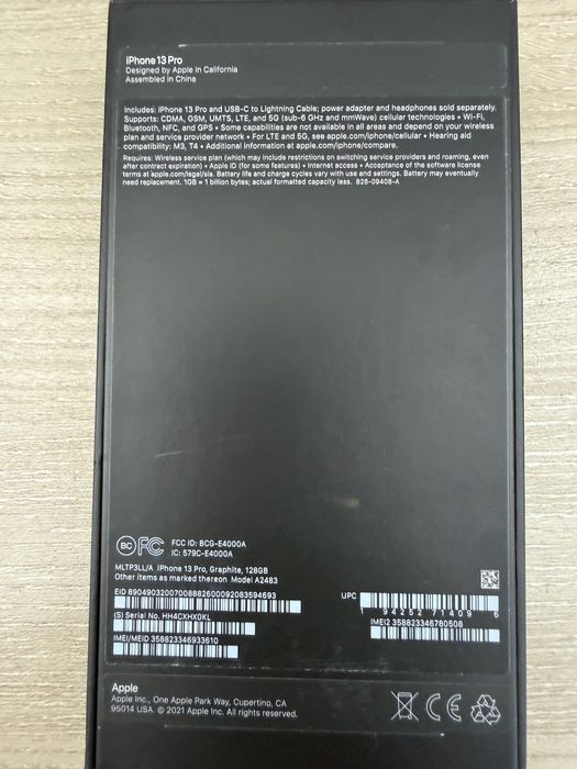 IPhone 13 Pro  в кутия с оригинални аксесоари