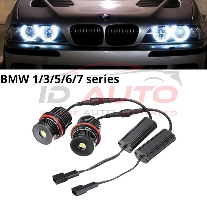 LED Angel Eyes крушки за BMW E39 E60 E61 E63 E64 E65 E66 E87 E90 E91 X3 E83 X5 E53 – CANBUS, Чисто бяла светлина