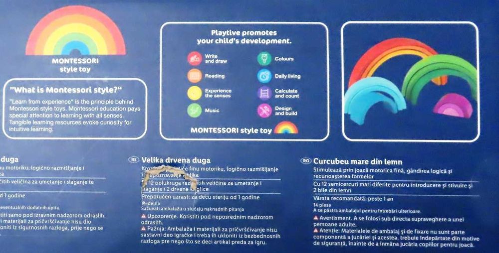 set jucării Montessori, ecologice, din lemn, 1-3 ani